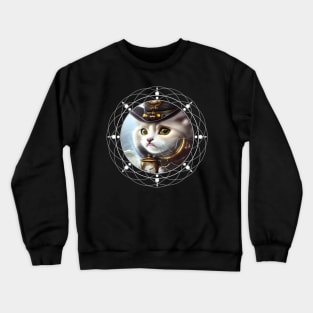 Cute little steampunk kitten Crewneck Sweatshirt